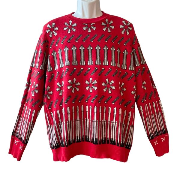 Space Exploration Technologies Aerospace Rockets Ugly Christmas Sweater Size XL - Picture 1 of 5